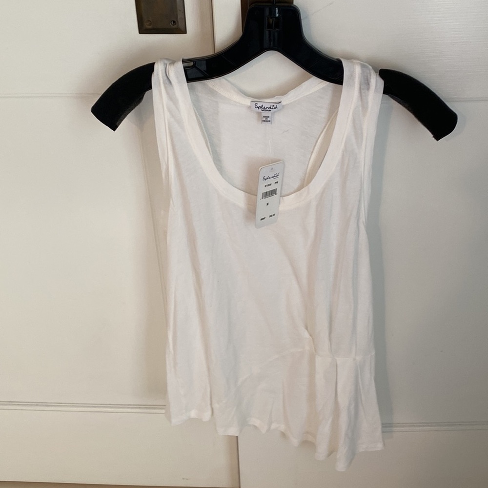 White cotton racerback tank SPLENDID. Nwt